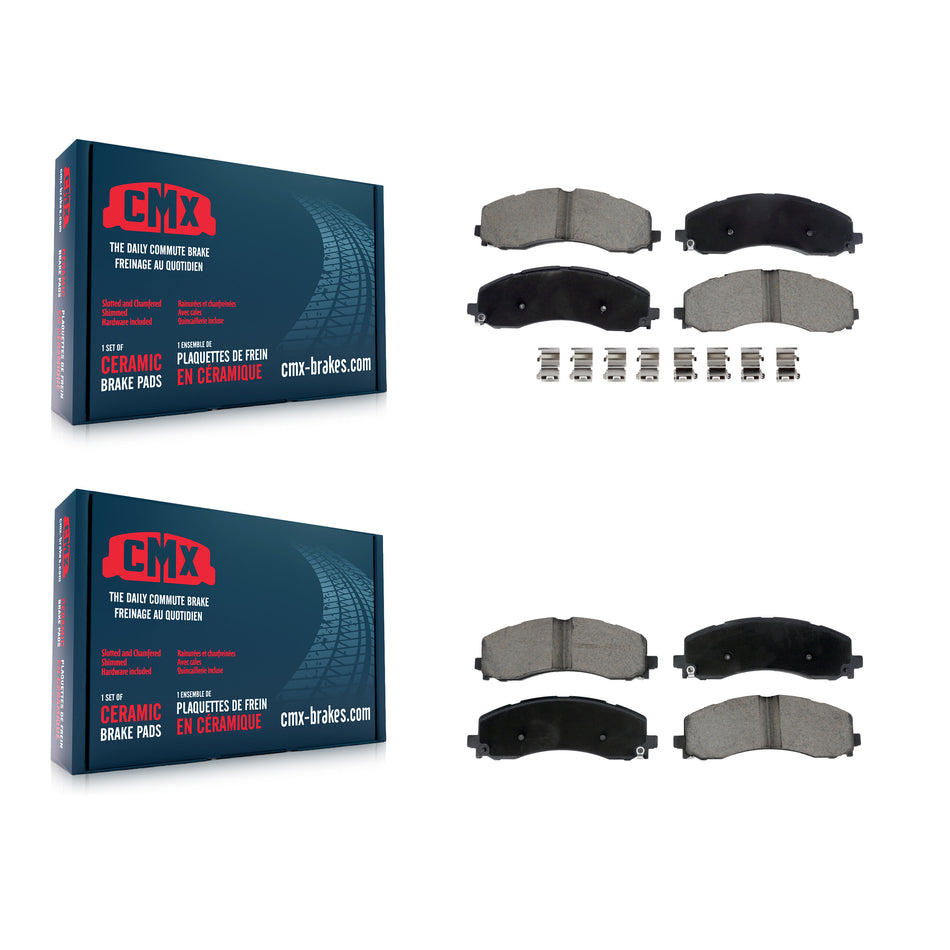 Front Rear Ceramic Brake Pads Kit For Ram 2500 3500 KCX-100651