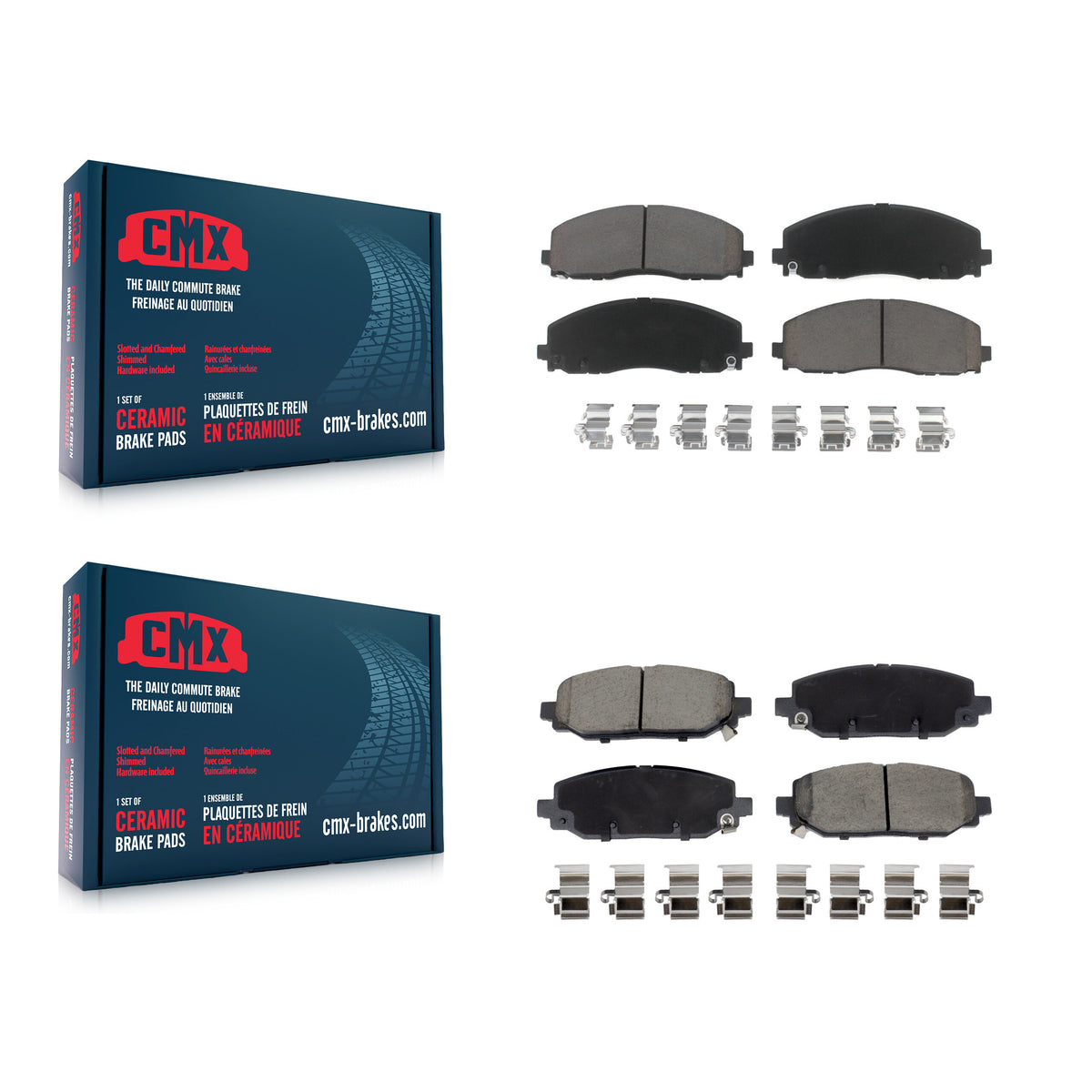 Front Rear Ceramic Brake Pads Kit For Jeep Wrangler KCX-100659
