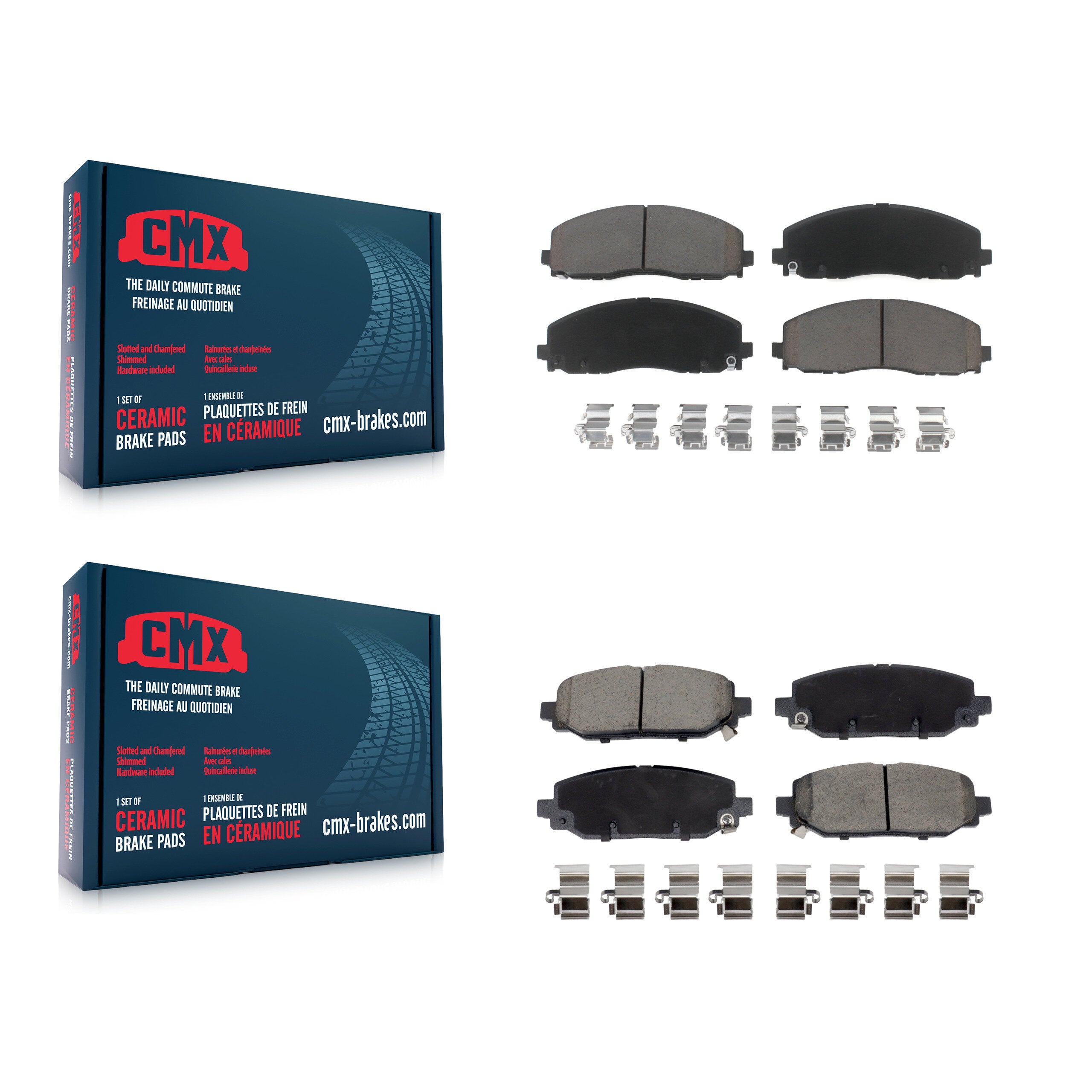 Front Rear Ceramic Brake Pads Kit For Jeep Wrangler KCX-100659