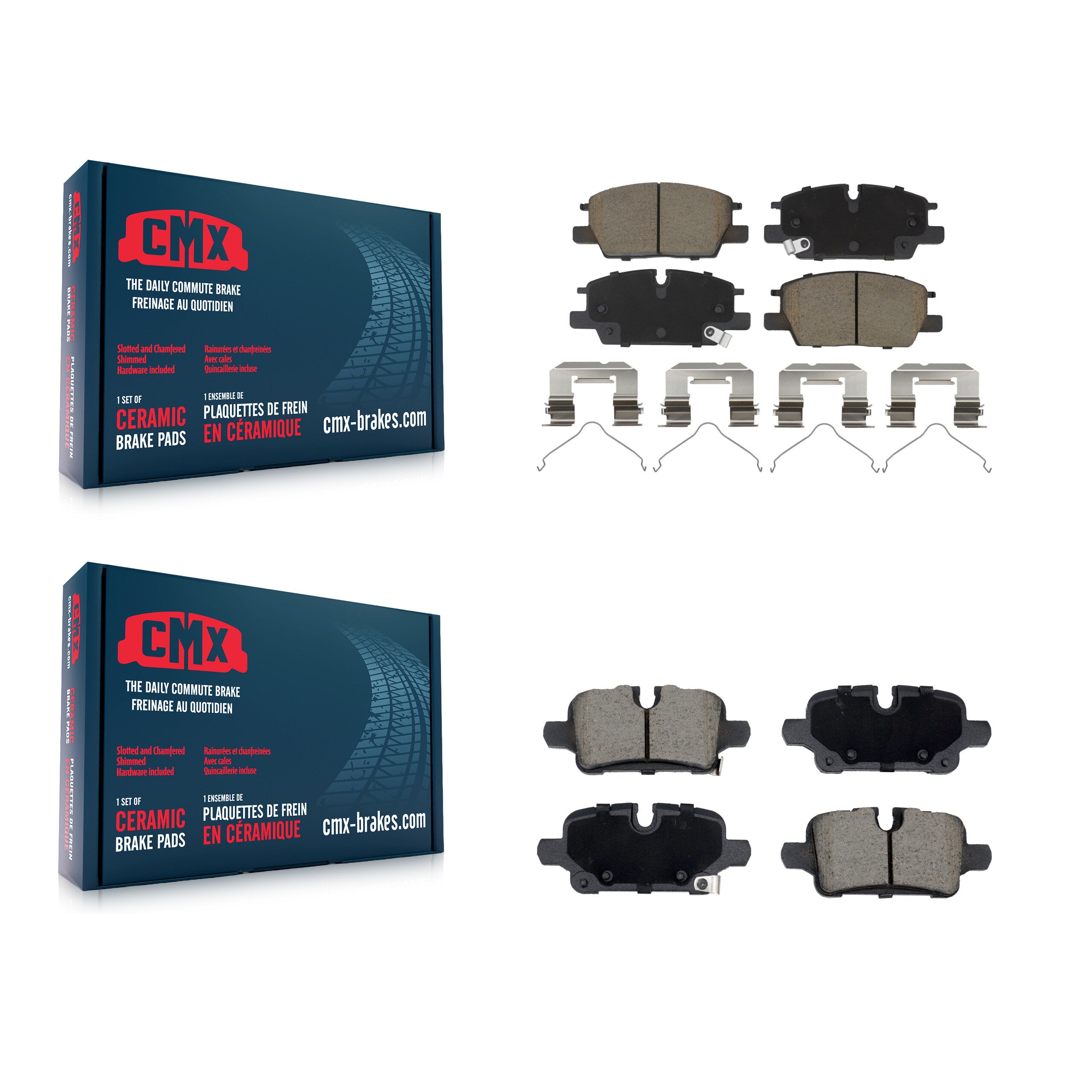 Front Rear Ceramic Brake Pads Kit For Chevrolet Equinox GMC Terrain Malibu Trax Buick KCX-100687