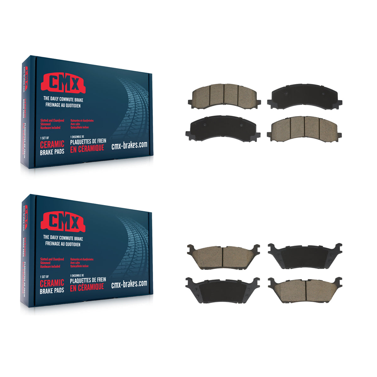 Front Rear Ceramic Brake Pads Kit For Ford F-150 Lightning Bronco Expedition Lincoln KCX-100693