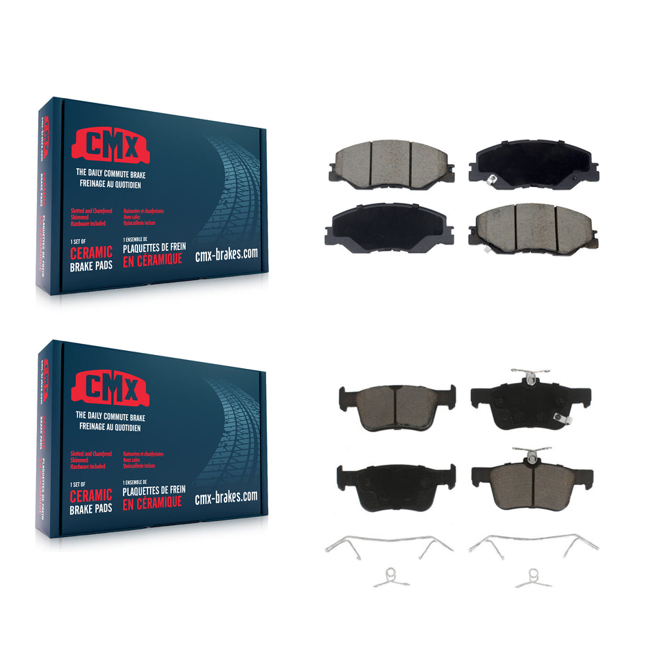 Front Rear Ceramic Brake Pads Kit For Honda Civic LX Sport EX EX-L Touring KCX-100706