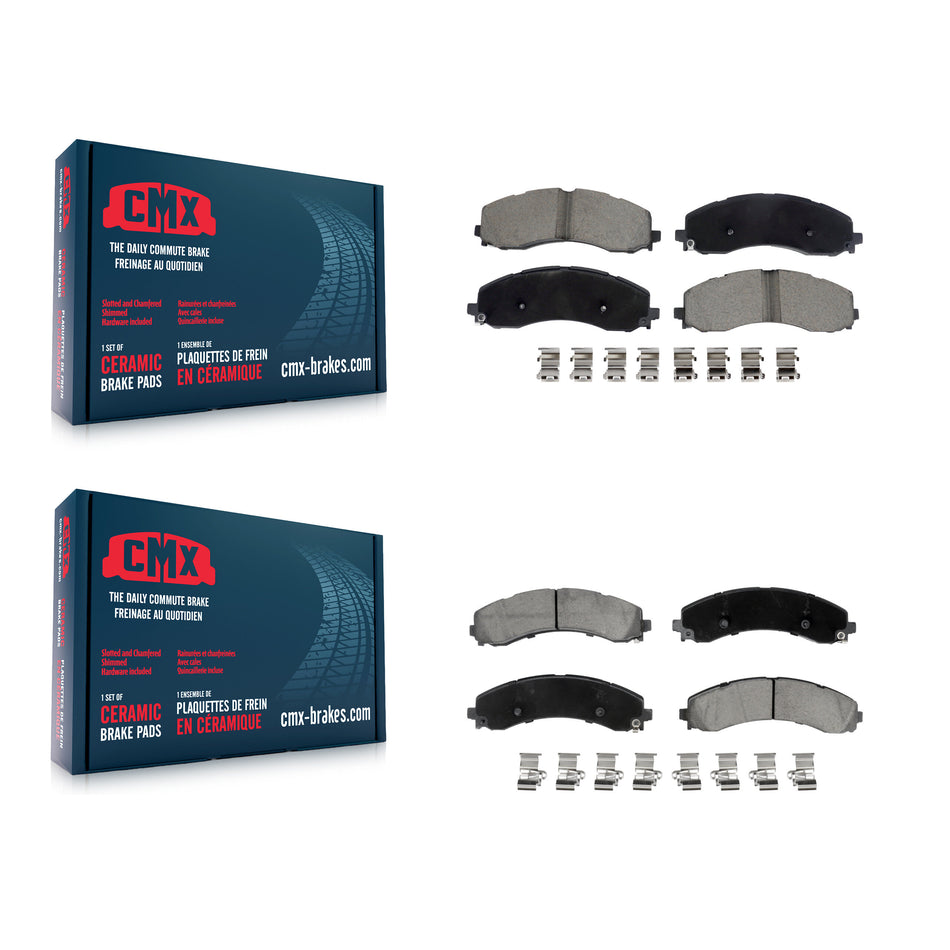 Front Rear Ceramic Brake Pads Kit For 2019-2022 Ram 3500 With Dual Wheels KCX-100709