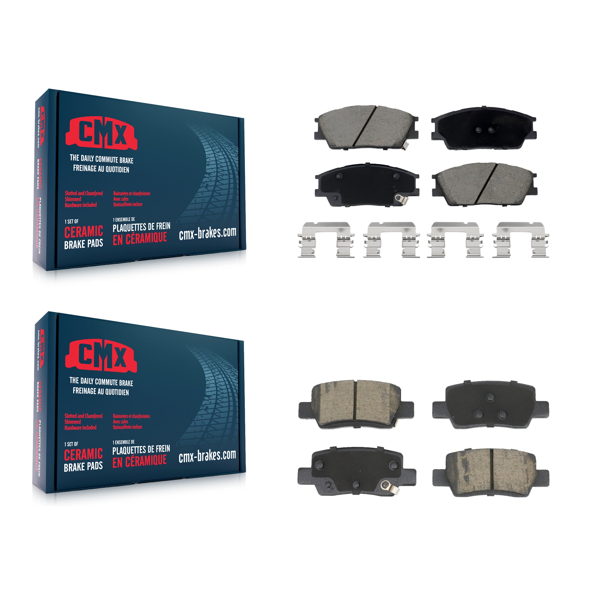 Front Rear Ceramic Brake Pads Kit For 2023 Kia Soul With Electric Parking KCX-100711