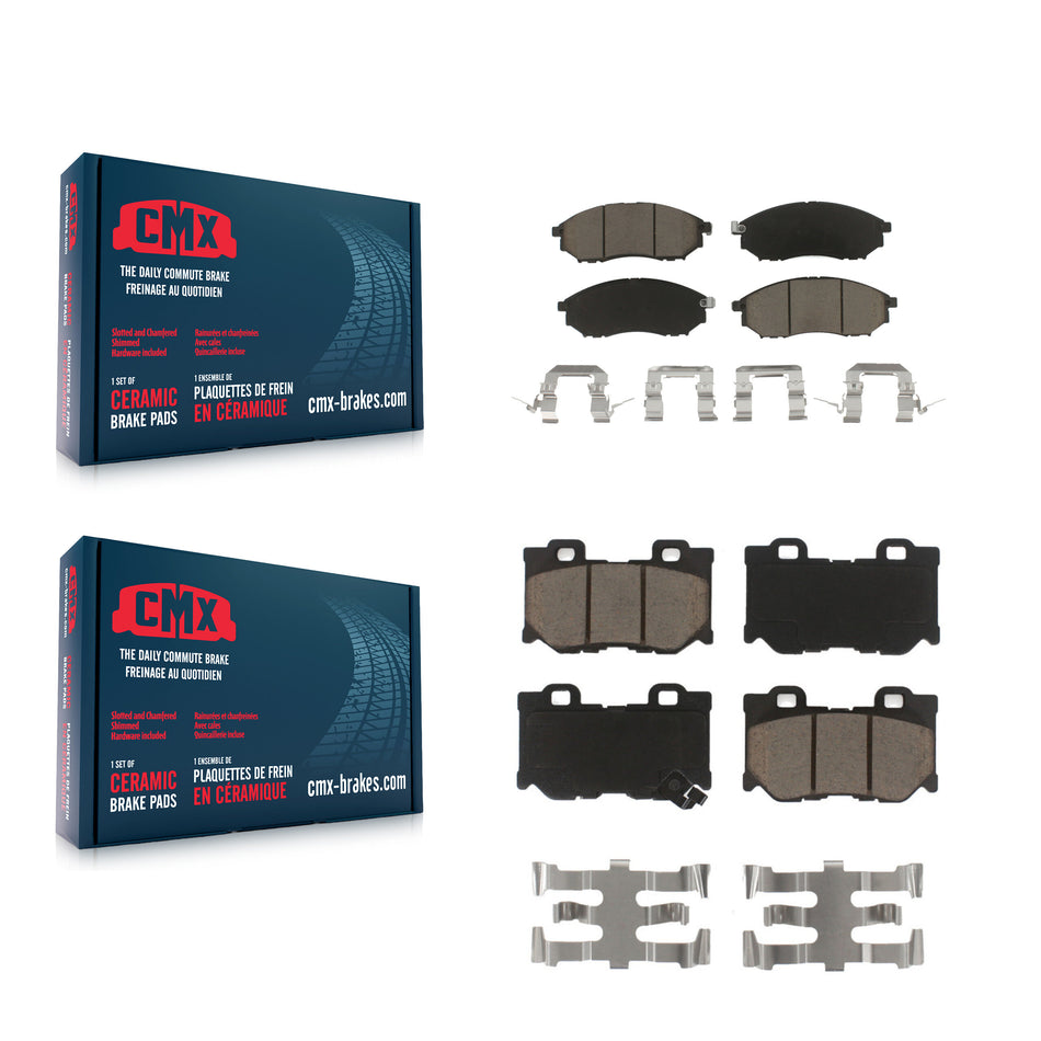 Front Rear Ceramic Brake Pads Kit For Nissan 370Z INFINITI M37 QX70 Q70 Q70L M56 M35h KCX-100721