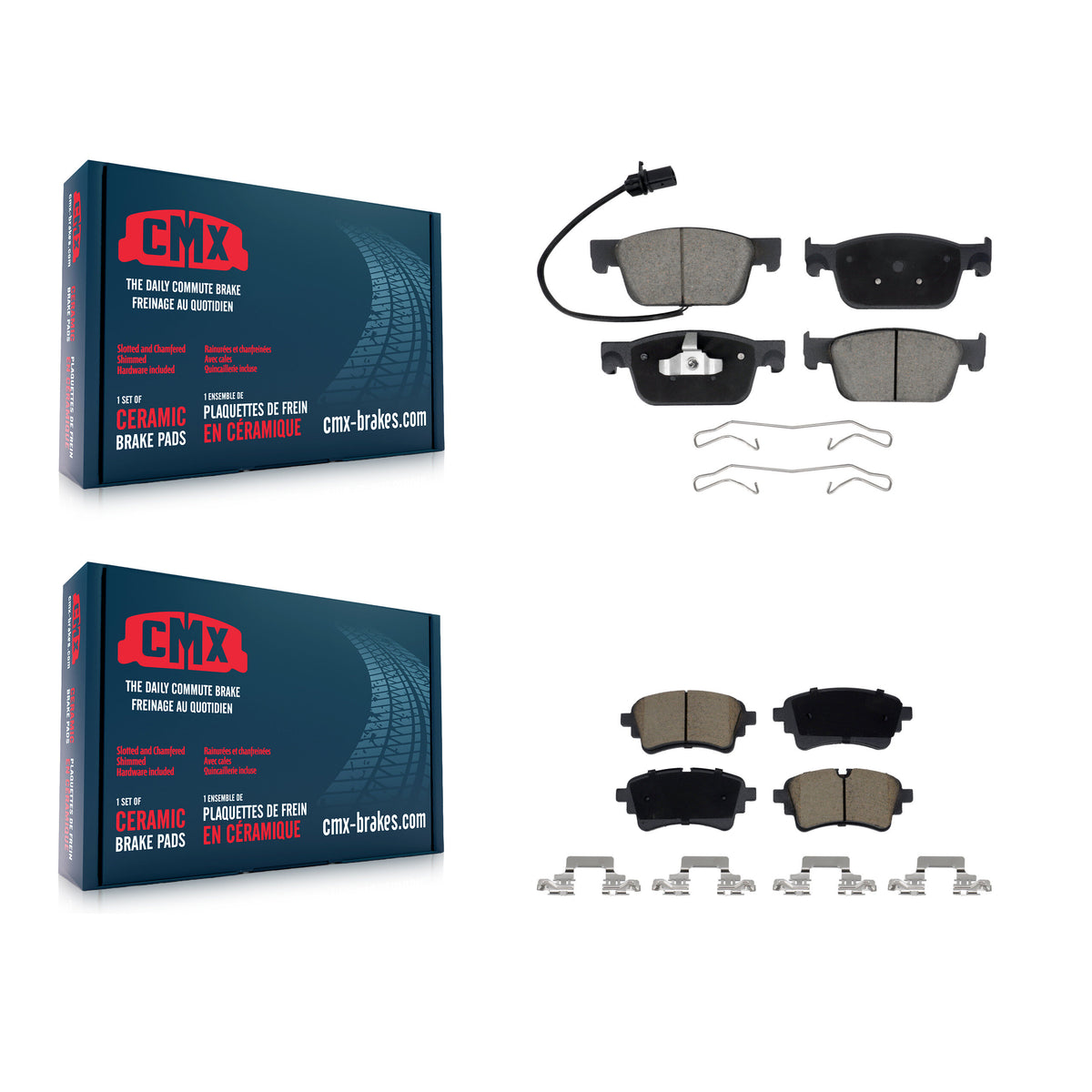 Front Rear Ceramic Brake Pads Kit For 2021-2023 Audi A4 Quattro A5 Sportback KCX-100726