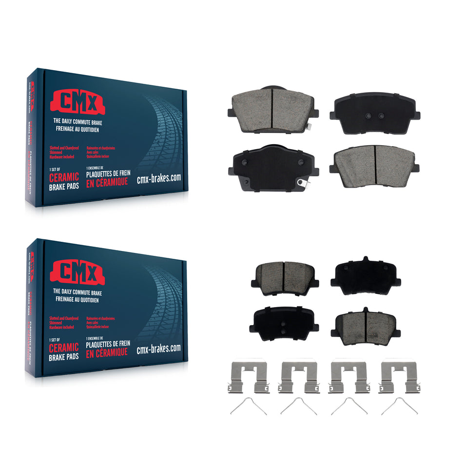 Front Rear Ceramic Brake Pad Kit For 2019-2023 Volvo XC40 With 322mm Diameter Rotor KCX-100727
