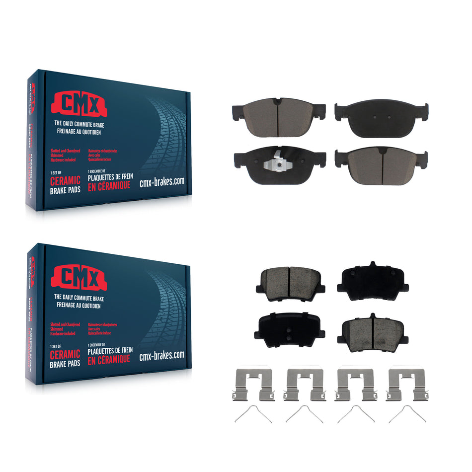 Front Rear Ceramic Brake Pad Kit For 2019-2023 Volvo XC40 With 345mm Diameter Rotor KCX-100728