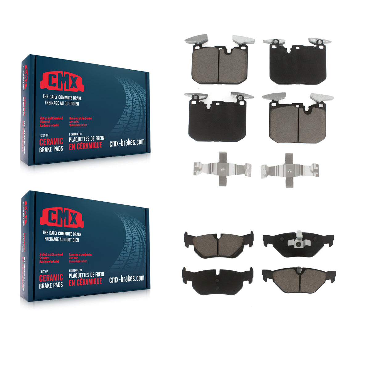 Front Rear Ceramic Brake Pads Kit For 2013 BMW 328i xDrive Sedan with 3.0L KCX-100738