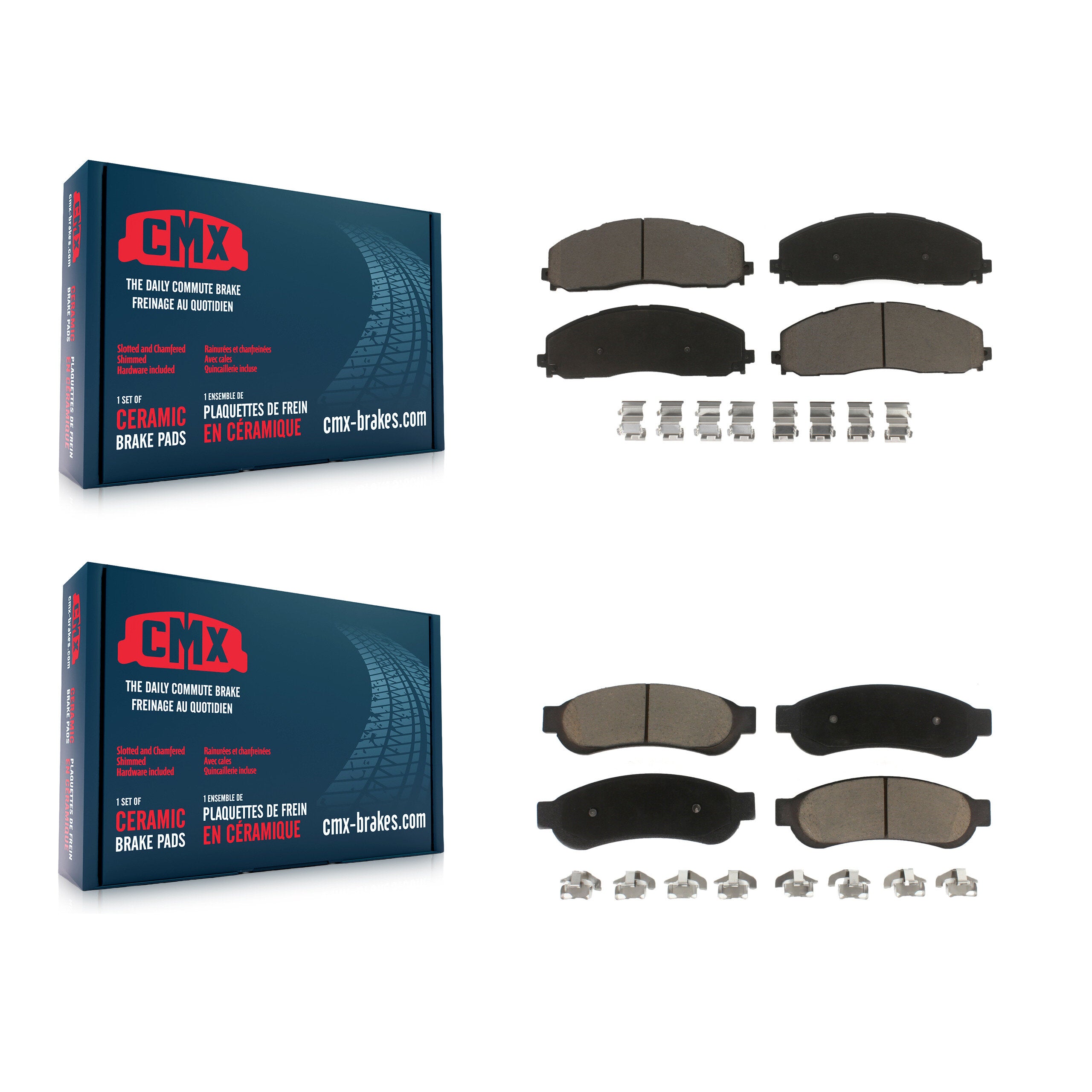Front Rear Ceramic Brake Pads Kit For 2013 Ford F-250 Super Duty To 10 21 12 KCX-100740