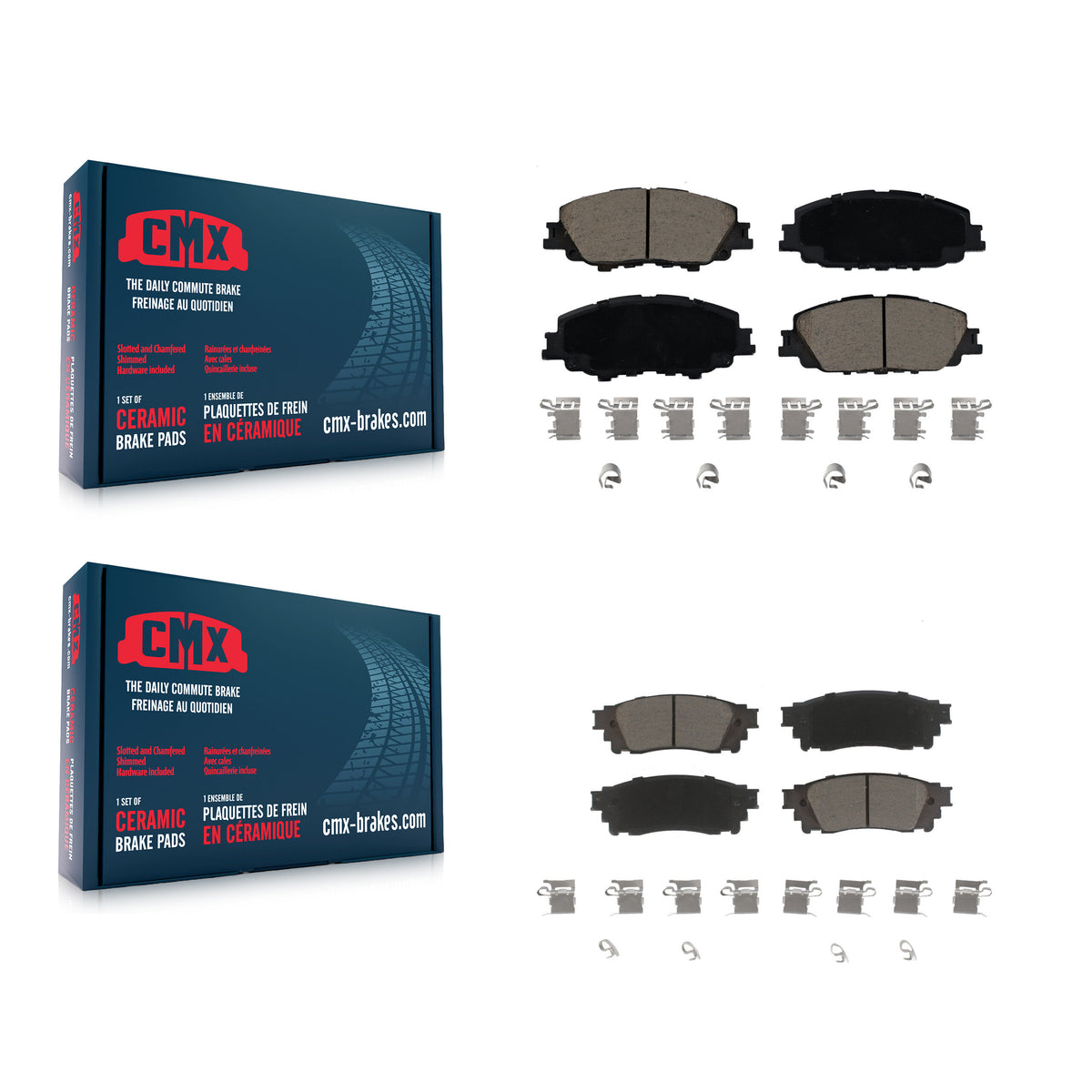 Front Rear Ceramic Brake Pads Kit For 2023 Toyota Prius KCX-100743
