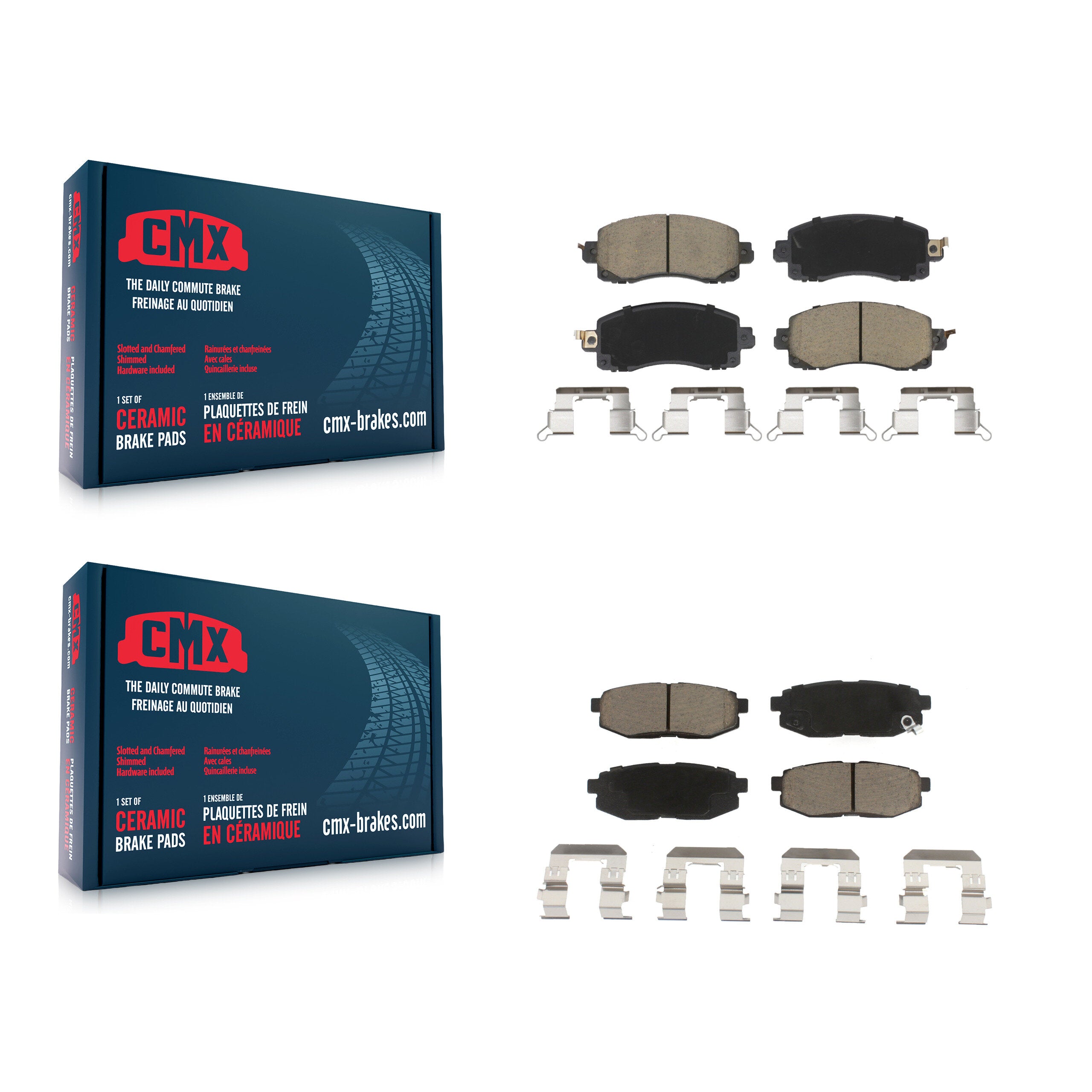 Front Rear Ceramic Brake Pads Kit For Subaru WRX KCX-100744
