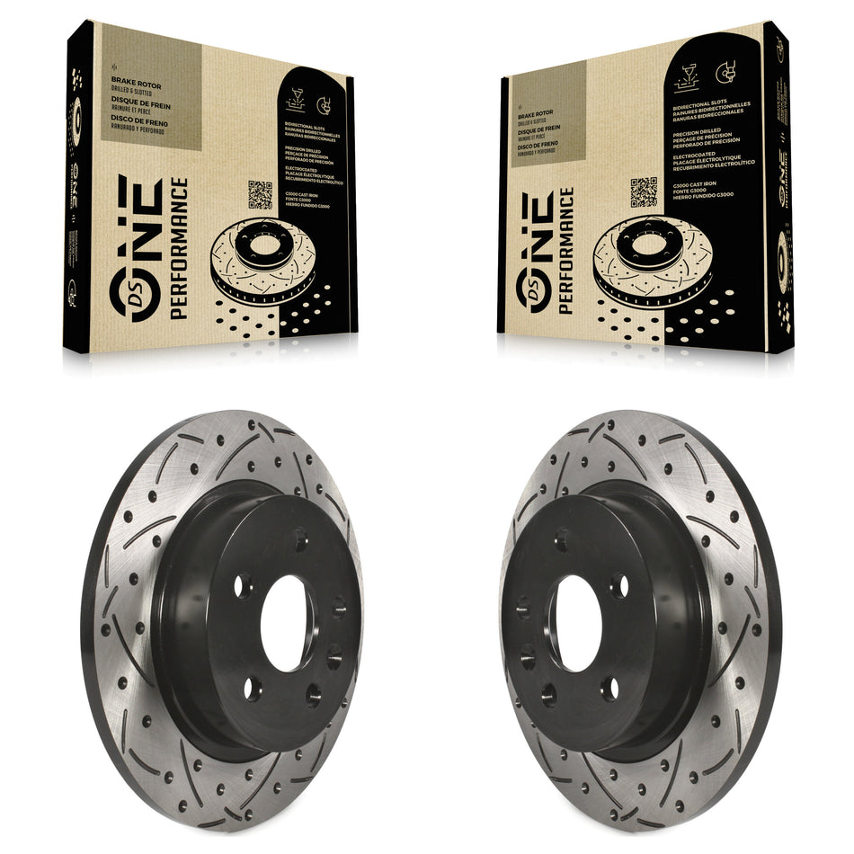 Rear Coated Drilled Slotted Disc Brake Rotors Pair For Chevrolet Cruze Buick Encore Trax Sonic Limited KD-100111