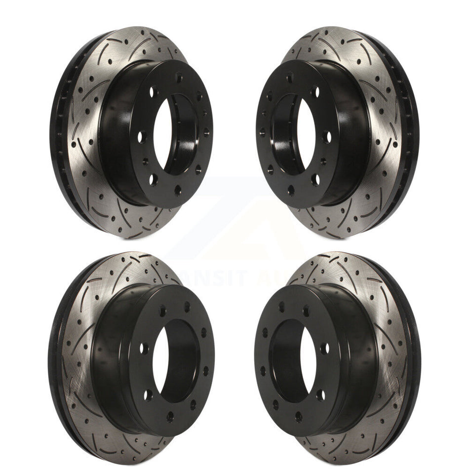 Front Rear Coated Drilled Slotted Disc Brake Rotors Kit For Chevrolet Silverado 2500 HD GMC Sierra Express 3500 Savana Classic Suburban Yukon XL Avalanche KD-100203