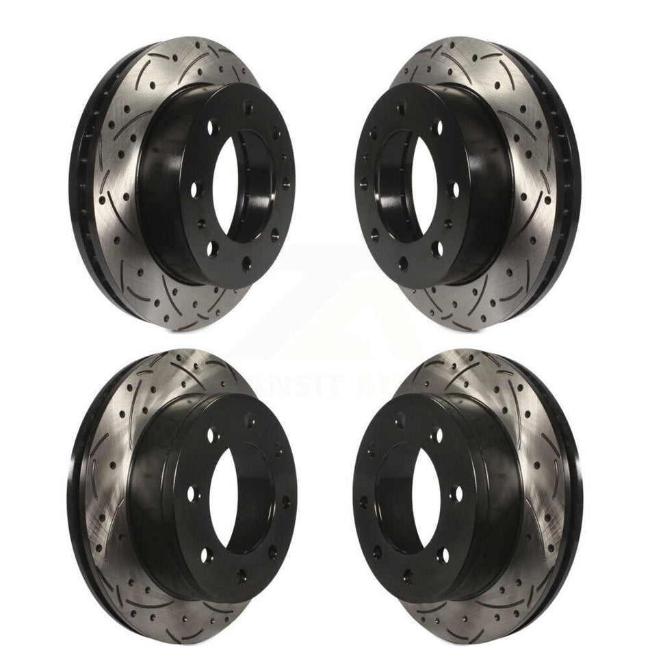 Front Rear Coated Drilled Slotted Disc Brake Rotors Kit For Chevrolet Silverado 2500 HD GMC Sierra Express Hummer H2 1500 Savana Suburban Yukon XL Avalanche Classic KD-100204