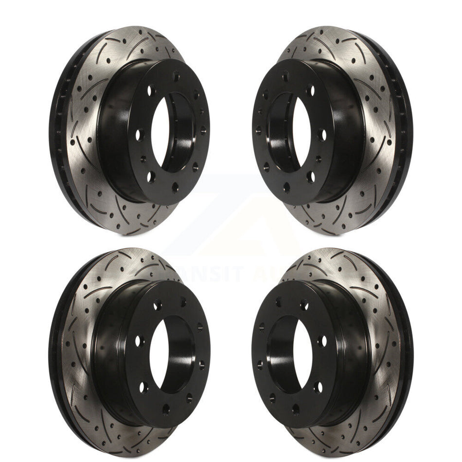 Front Rear Coated Drilled Slotted Disc Brake Rotors Kit For Chevrolet Express 2500 GMC Savana 3500 KD-100205