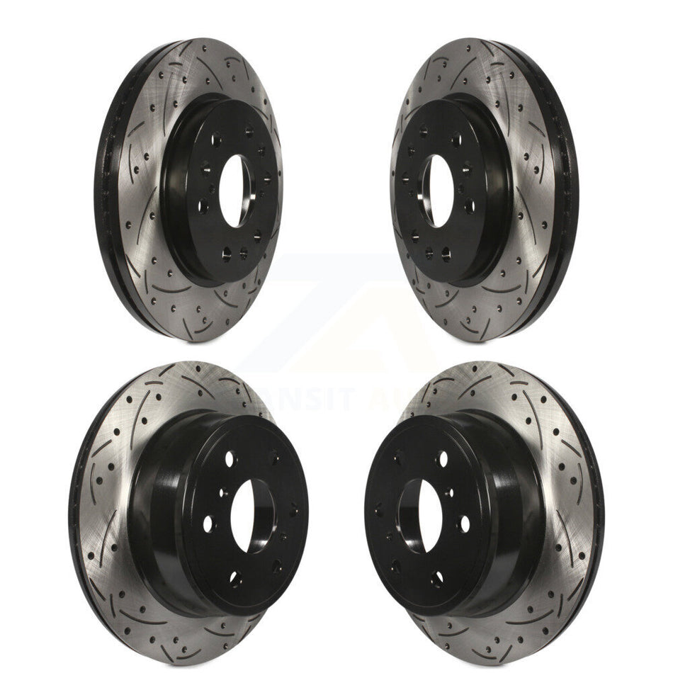 Front Rear Coated Drilled Slotted Disc Brake Rotors Kit For Chevrolet Silverado 1500 GMC Sierra Tahoe Yukon Cadillac Suburban Escalade XL Avalanche ESV EXT KD-100206