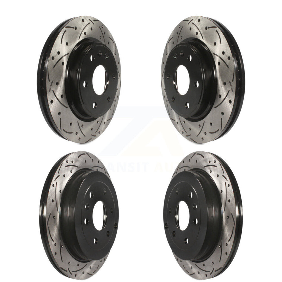 Front Rear Coated Drilled Slotted Disc Brake Rotors Kit For Chevrolet Traverse GMC Acadia Buick Enclave Saturn Outlook Limited KD-100207