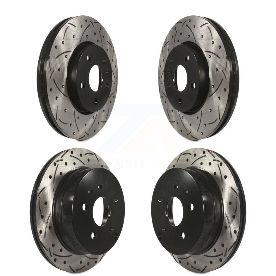 Front Rear Coated Drilled Slotted Disc Brake Rotors Kit For 2010-2017 Chevrolet Equinox GMC Terrain KD-100209