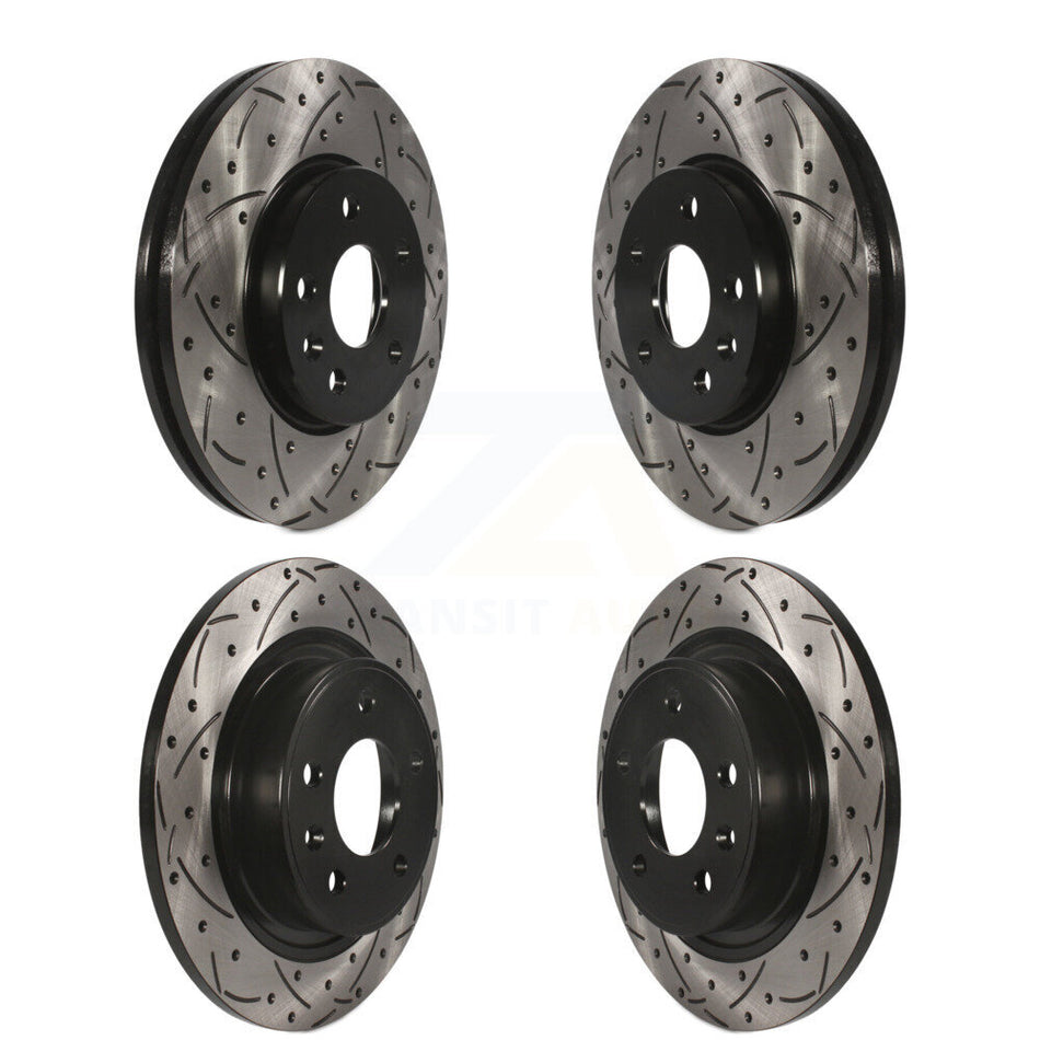 Front Rear Coated Drilled Slotted Disc Brake Rotors Kit For 2013 Chevrolet Cruze With 292mm Diameter Rotor KD-100212