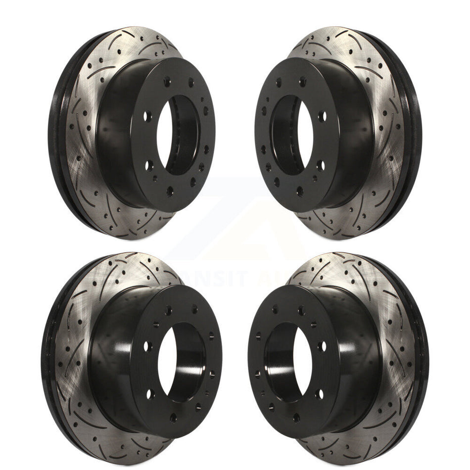 Front Rear Coated Drilled Slotted Disc Brake Rotors Kit For Chevrolet Silverado 2500 HD GMC Sierra 1500 3500 Suburban KD-100214