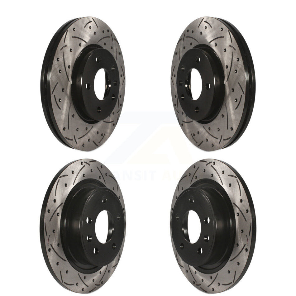 Front Rear Coated Drilled Slotted Disc Brake Rotors Kit For Chevrolet Cruze Buick Verano Volt Orlando KD-100215