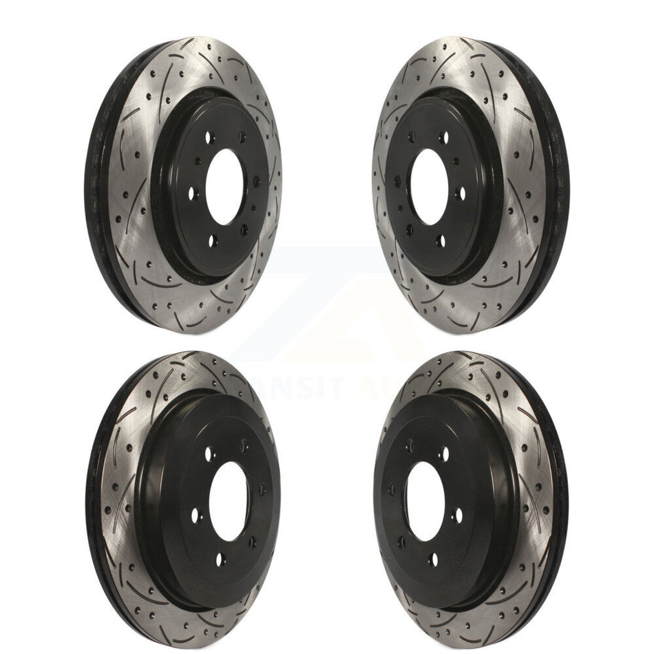 Front Rear Coated Drilled Slotted Disc Brake Rotors Kit For 2007-2017 Ford Expedition Lincoln Navigator KD-100221