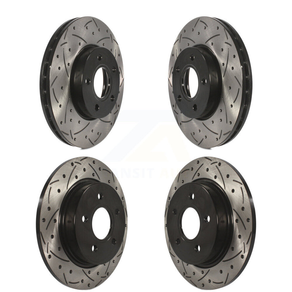 Front Rear Coated Drilled Slotted Disc Brake Rotors Kit For Ford Focus KD-100229