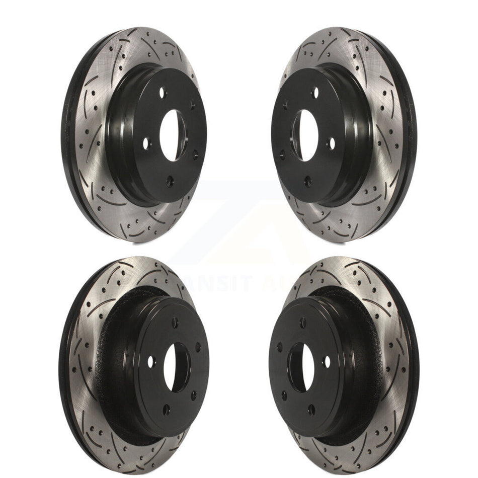Front Rear Coated Drilled Slotted Disc Brake Rotors Kit For Ram 1500 Dodge Durango Classic Chrysler Aspen KD-100242