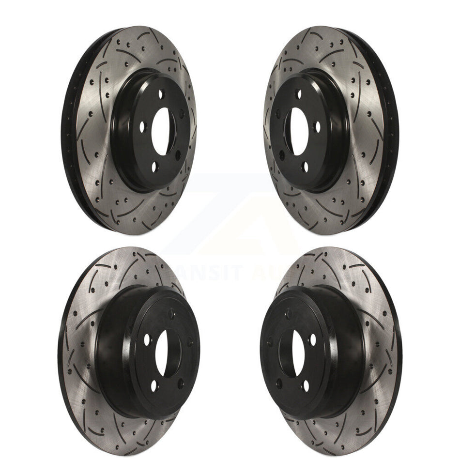 Front Rear Coated Drilled Slotted Disc Brake Rotors Kit For Dodge Charger Chrysler 300 Challenger Magnum KD-100243
