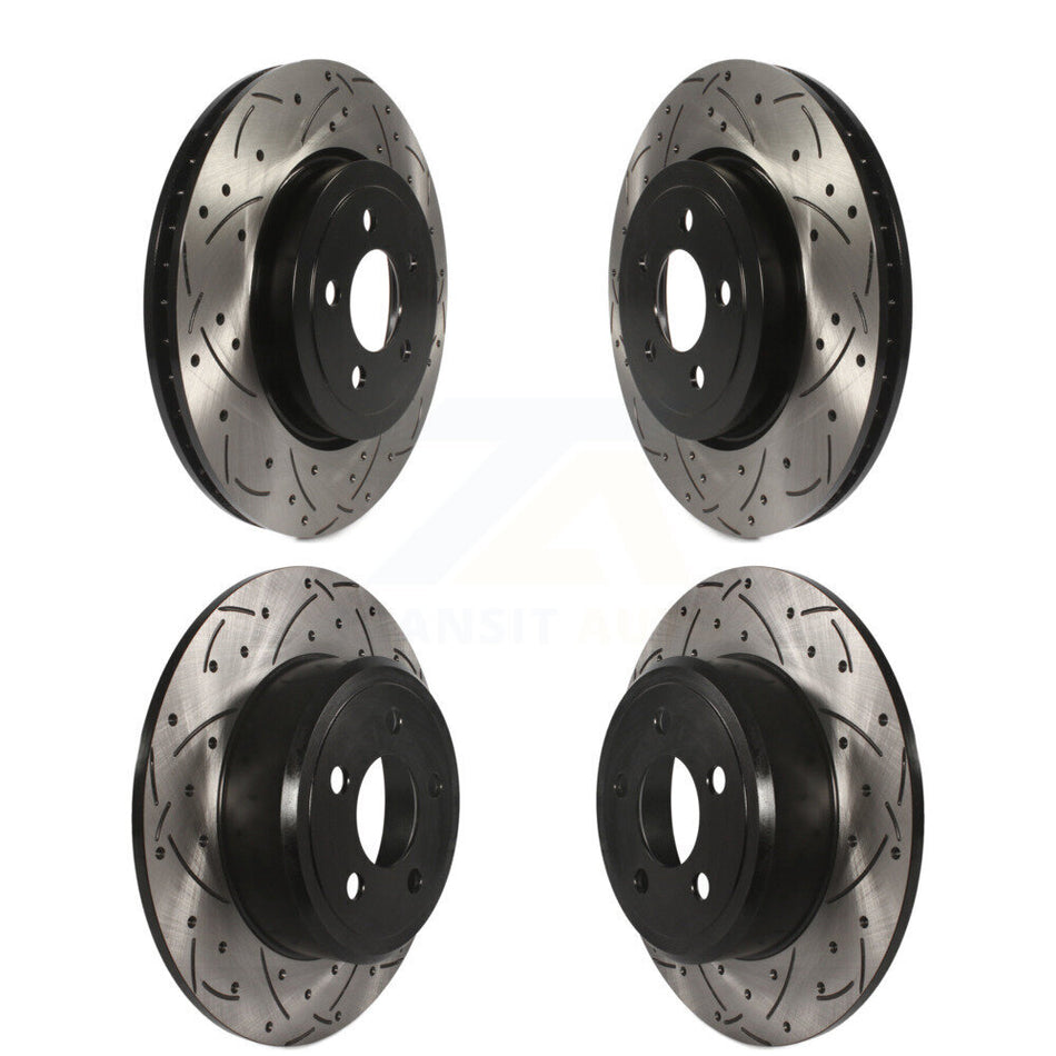 Front Rear Coated Drilled Slotted Disc Brake Rotors Kit For Dodge Charger Chrysler 300 KD-100244