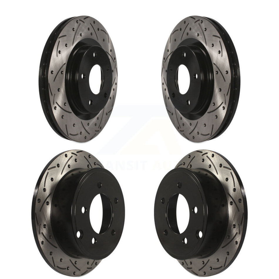 Front Rear Coated Drilled Slotted Disc Brake Rotors Kit For Jeep Patriot Dodge Compass Caliber Chrysler Avenger Sebring 200 KD-100248