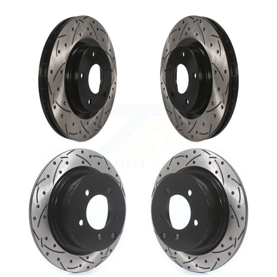 Front Rear Coated Drilled Slotted Disc Brake Rotors Kit For Jeep Patriot Compass Chrysler Dodge Avenger Mitsubishi Sebring Lancer 200 Outlander Sport RVR KD-100249