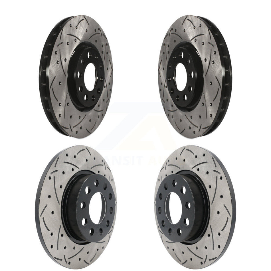 Front Rear Coated Drilled Slotted Disc Brake Rotors Kit For Jeep Renegade Compass Fiat 500X KD-100260