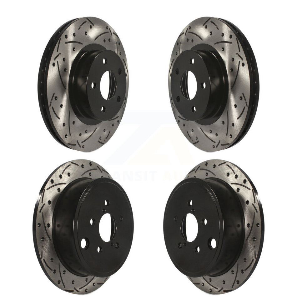 Front Rear Coated Drilled Slotted Disc Brake Rotors Kit For Subaru Impreza KD-100263