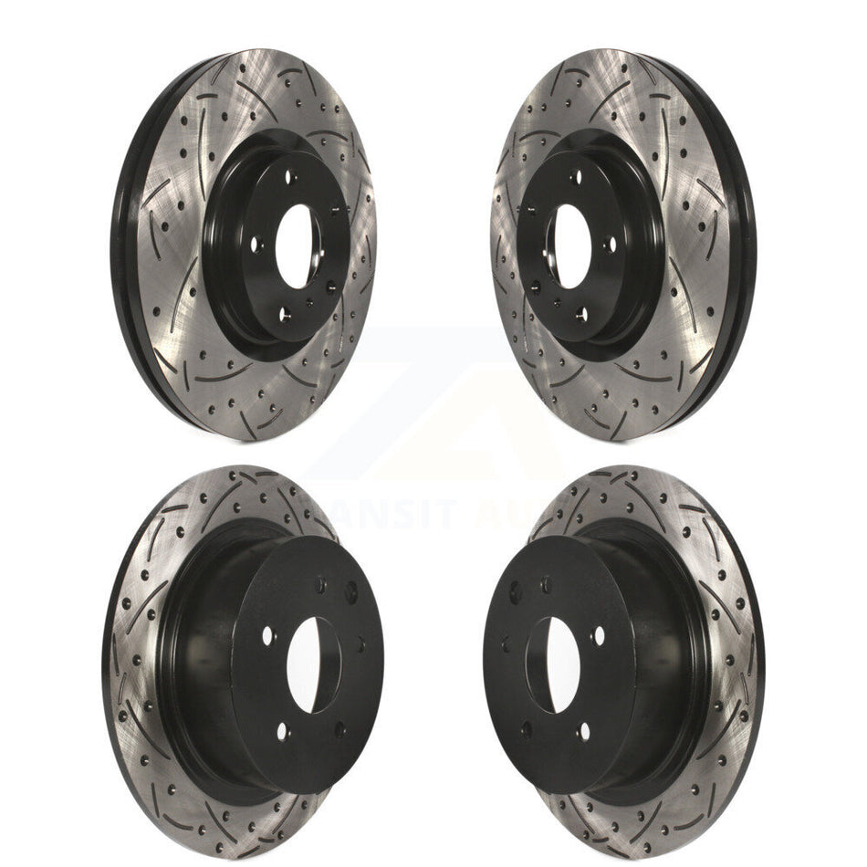 Front Rear Coated Drilled Slotted Disc Brake Rotors Kit For Nissan Altima Maxima KD-100267