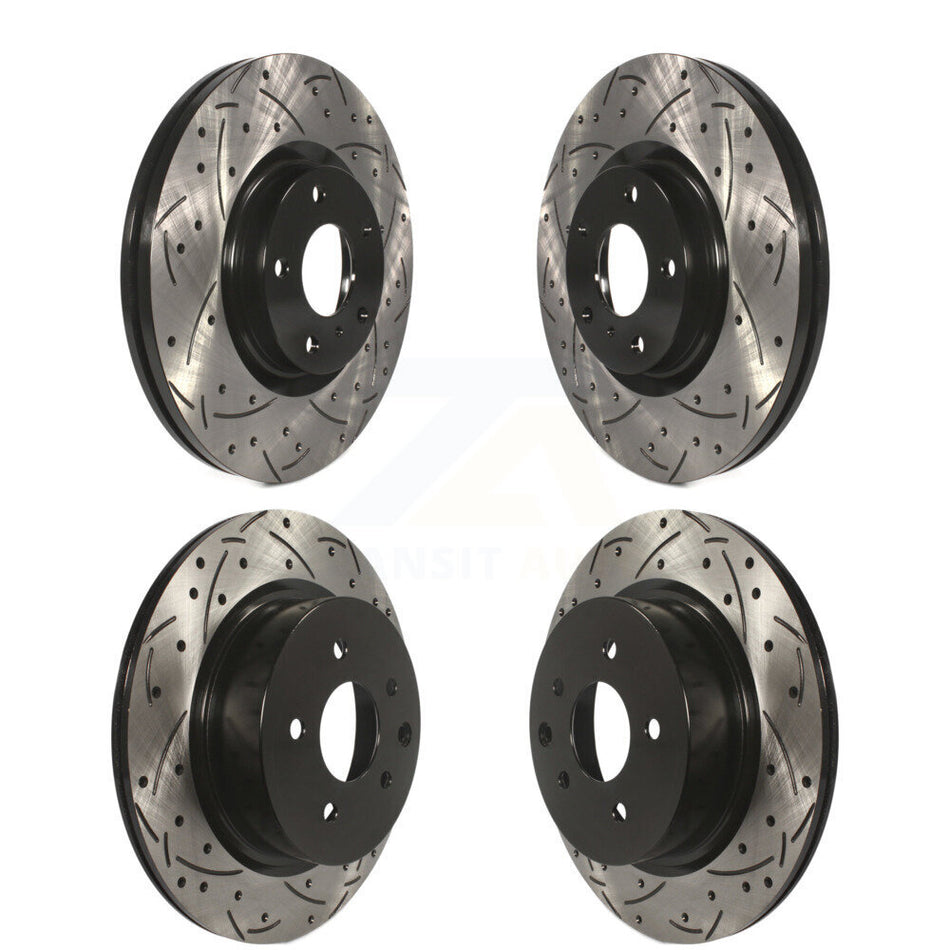Front Rear Coated Drilled Slotted Disc Brake Rotors Kit For Nissan INFINITI Maxima G37 G35 M35 350Z EX35 370Z G25 M45 Q40 QX50 EX37 KD-100269