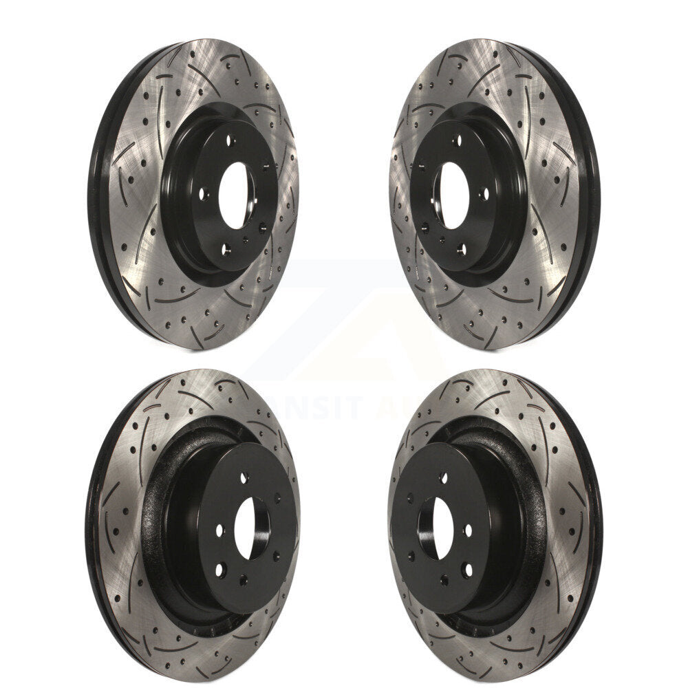 Front Rear Coated Drilled Slotted Disc Brake Rotors Kit For INFINITI G37 Nissan 370Z KD-100270