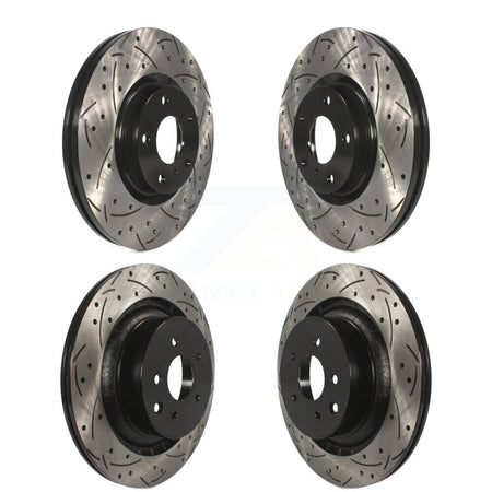 Front Rear Coated Drilled Slotted Disc Brake Rotors Kit For INFINITI G37 Nissan 370Z KD-100270