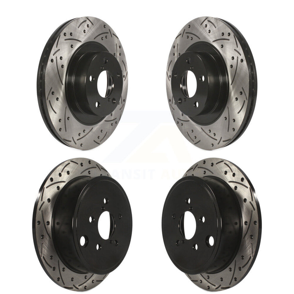 Front Rear Coated Drilled Slotted Disc Brake Rotors Kit For Subaru Outback Impreza Forester Legacy KD-100274