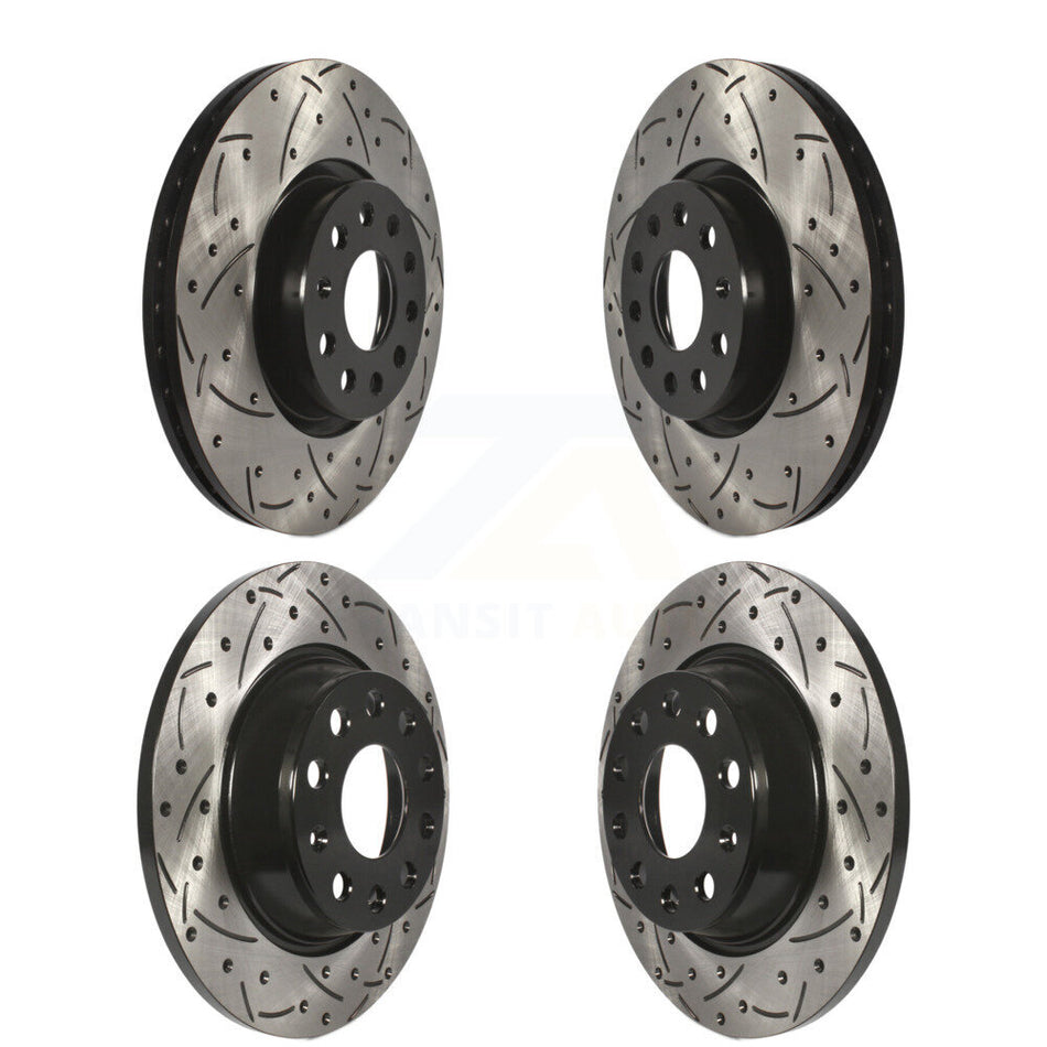 Front Rear Coated Drilled Slotted Disc Brake Rotors Kit For Volkswagen Tiguan CC Passat GTI Audi Q3 Limited A3 Quattro KD-100279