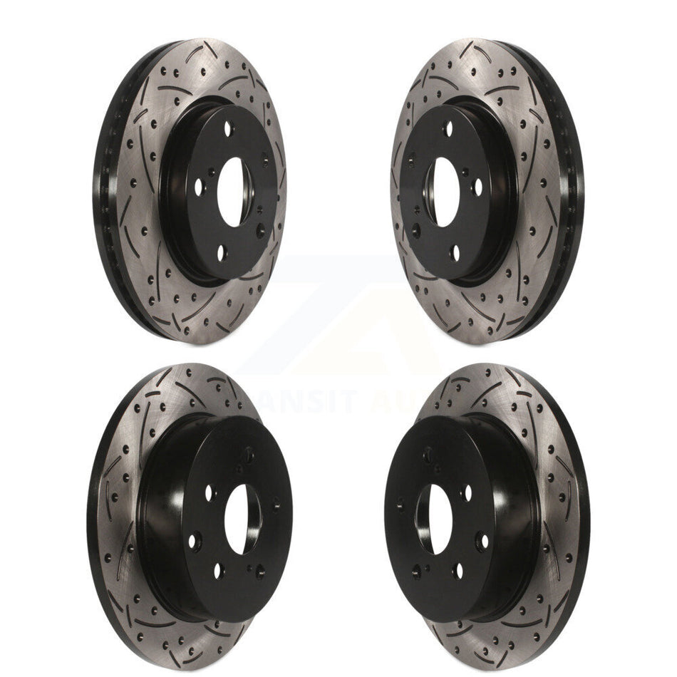 Front Rear Coated Drilled Slotted Disc Brake Rotors Kit For Toyota RAV4 Lexus HS250h KD-100290