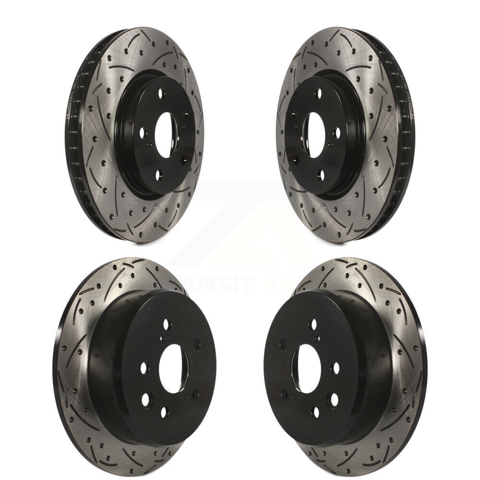 Front Rear Coated Drilled Slotted Disc Brake Rotors Kit For Lexus IS250 KD-100291