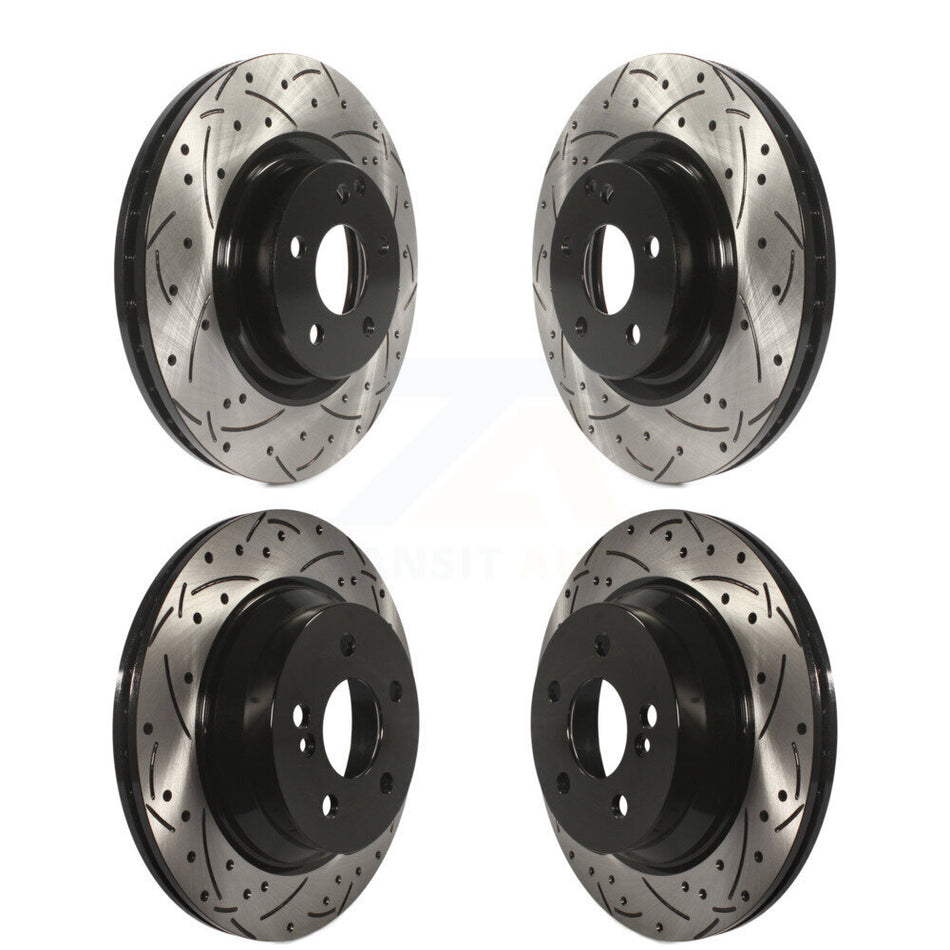Front Rear Coated Drilled Slotted Disc Brake Rotors Kit For Mercedes-Benz GLK350 CLS550 CLS500 GLK250 E550 KD-100293