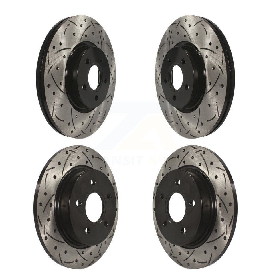 Front Rear Coated Drilled Slotted Disc Brake Rotors Kit For Ford Focus ST KD-100294