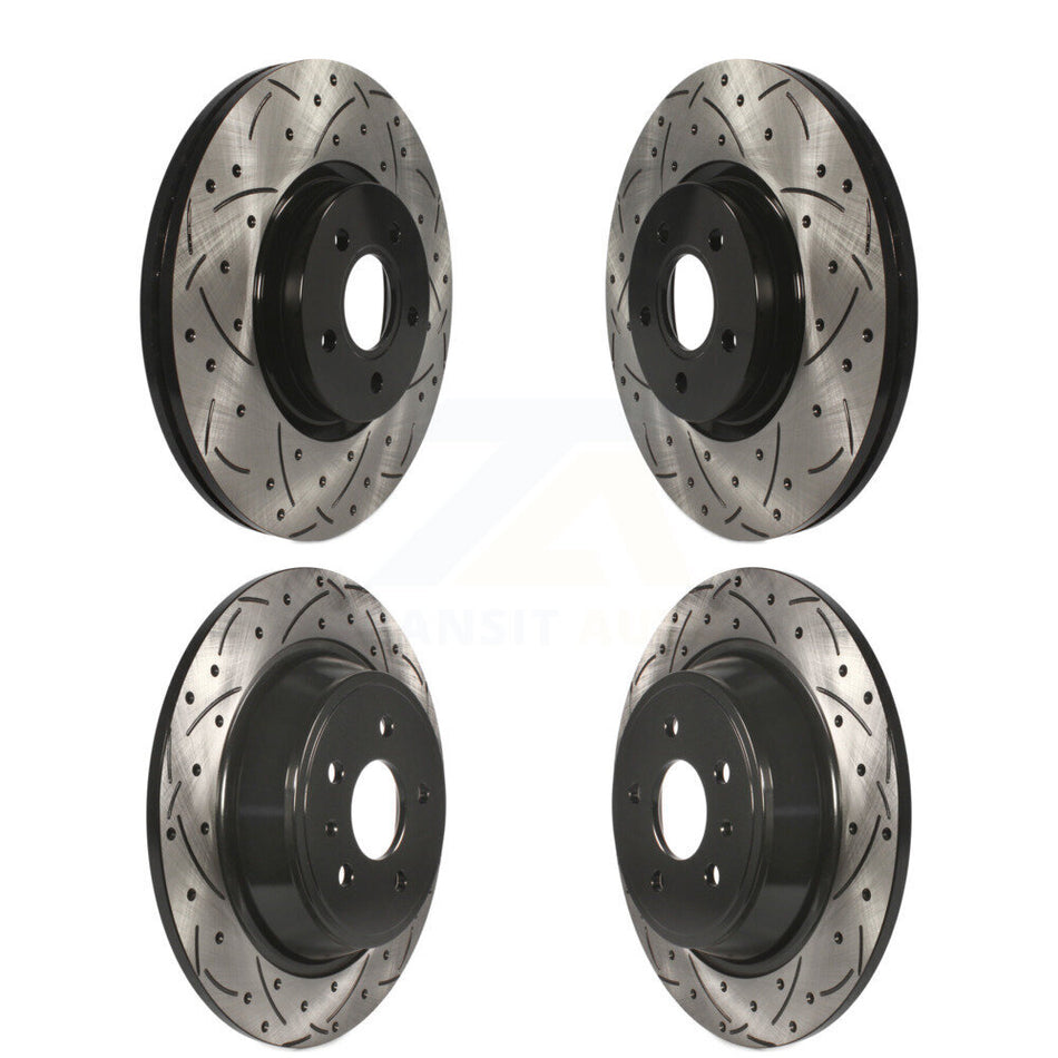 Front Rear Coated Drilled Slotted Disc Brake Rotors Kit For Ford Escape Lincoln MKC KD-100296