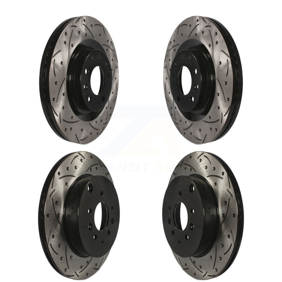 Front Rear Coated Drilled Slotted Disc Brake Rotors Kit For 2007-2015 Mazda CX-9 KD-100298