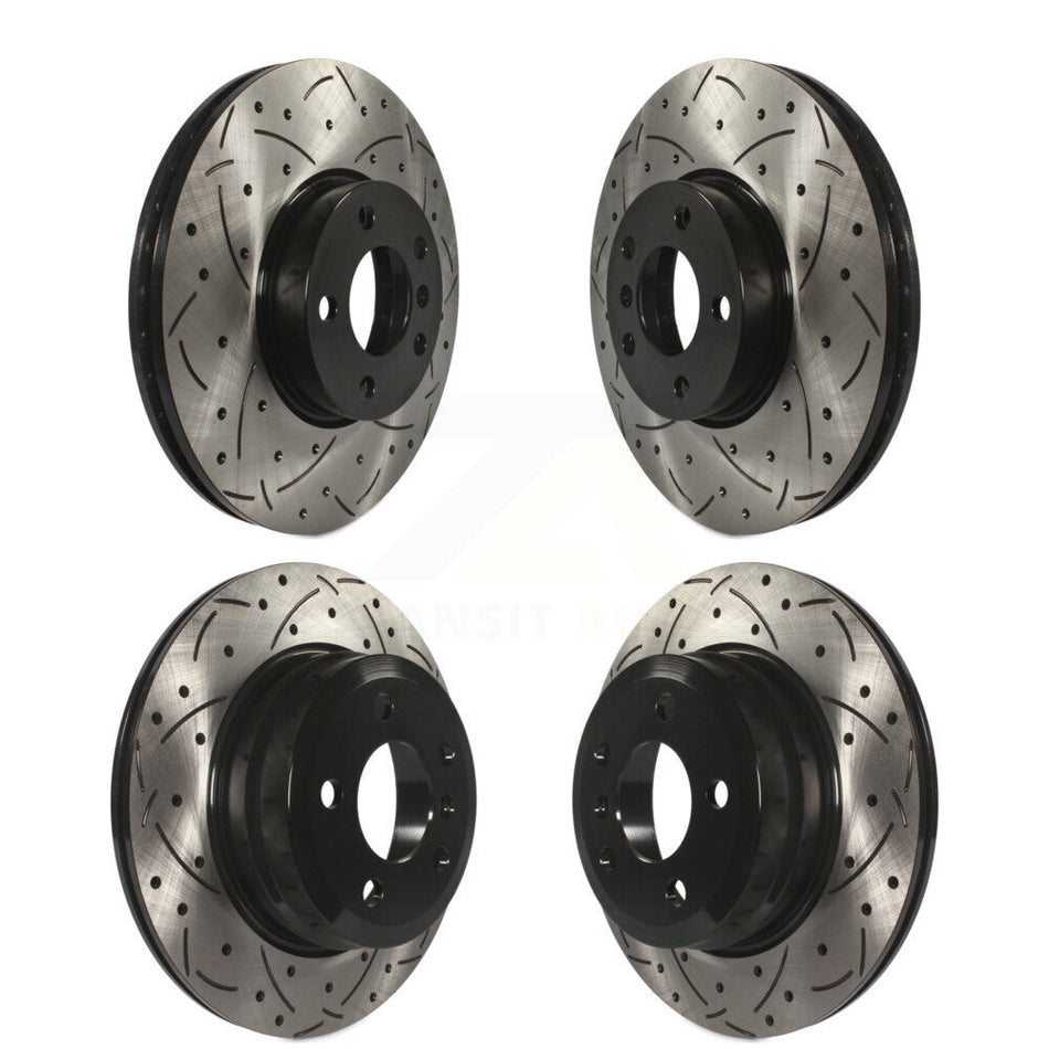Front Rear Coated Drilled Slotted Disc Brake Rotors Kit For BMW X5 X6 KD-100300