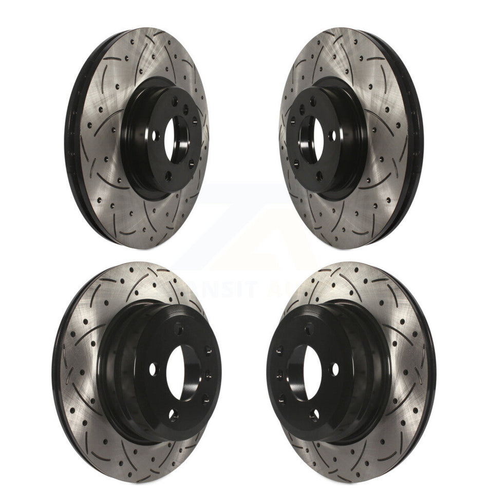 Front Rear Coated Drilled Slotted Disc Brake Rotors Kit For BMW X5 X6 KD-100301