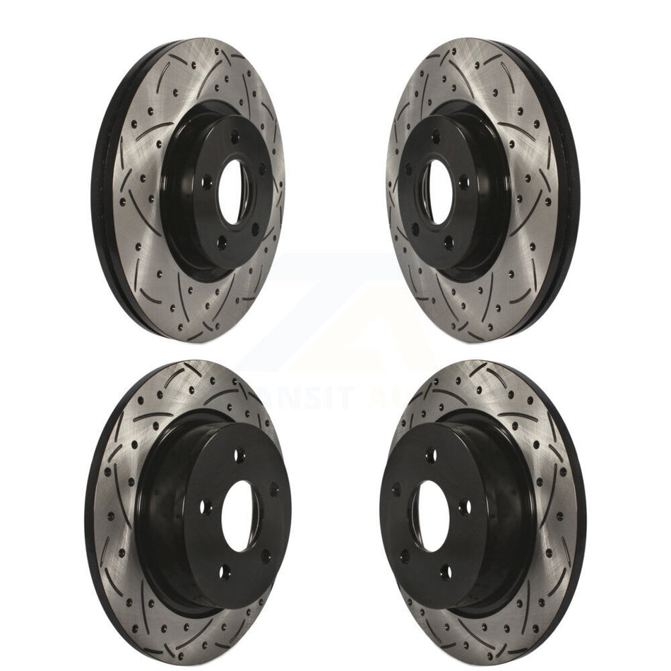 Front Rear Coated Drilled Slotted Disc Brake Rotors Kit For Ford Escape C-Max KD-100302